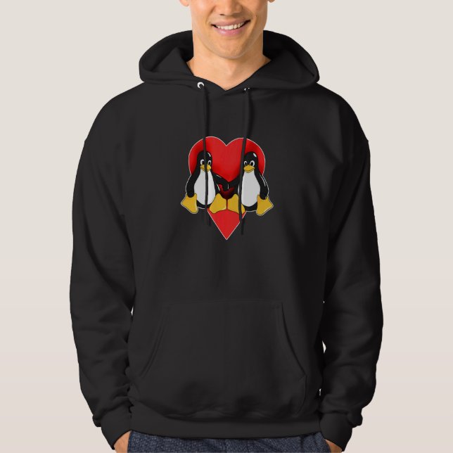 Linux Penguin är Tittar för systemadministreringss Hoodie (Framsida)