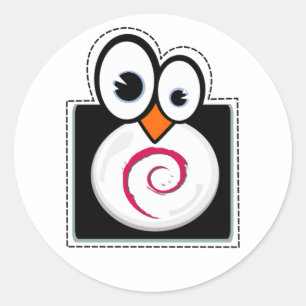 Linux Penguin Debian Sticker Runt Klistermärke
