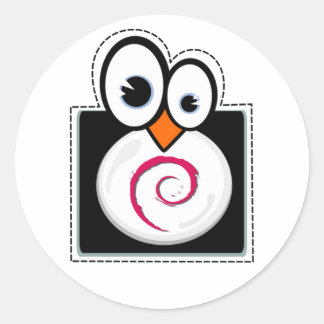 Linux Penguin Debian Sticker Runt Klistermärke