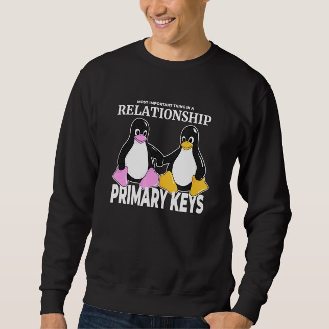 Linux Penguin Kärlek hemlighet för relationen prim Lång Ärmad Tröja (Framsida)