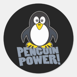 Linux Penguin Power Runt Klistermärke