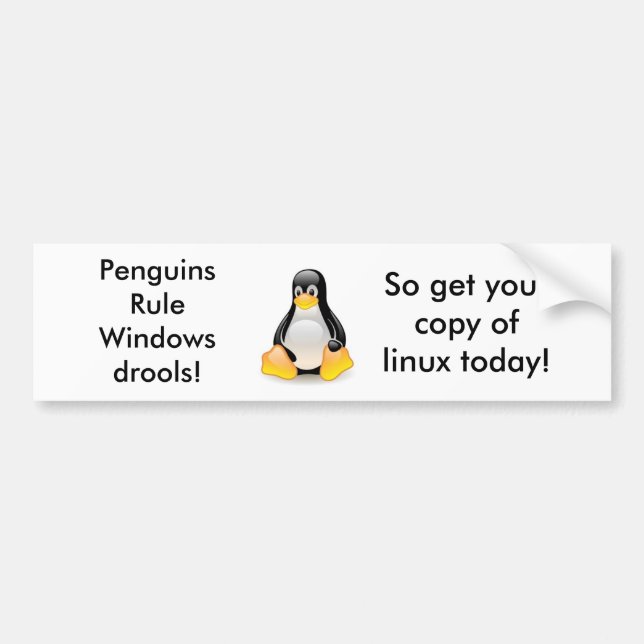 linux-pingvin-tux bildekal (Framsidan)