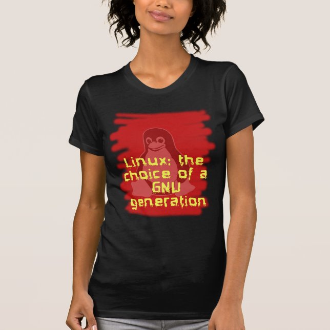 Linux: Primat av en GNU-generation T-shirt (Framsida)
