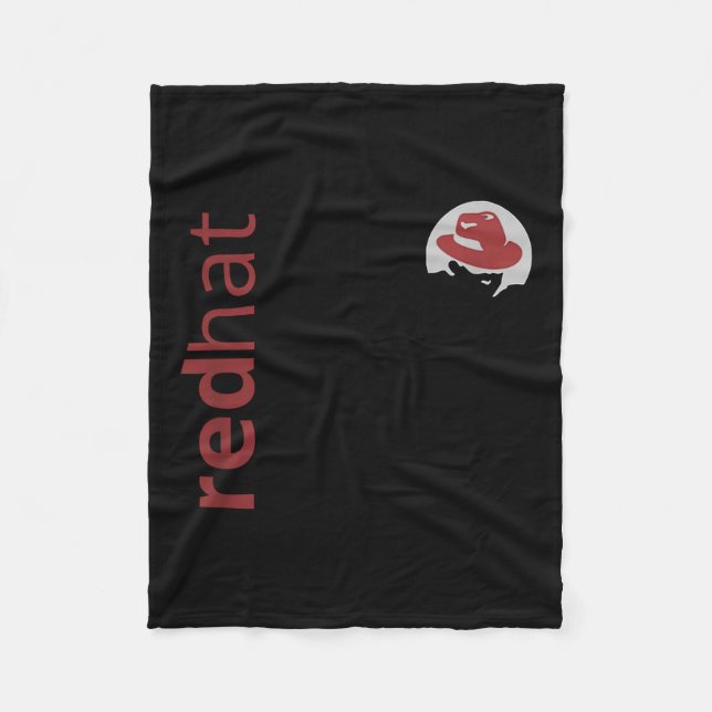 Linux Red Hat Fläkt Tee Tux Penguin Open Source Os Fleecefilt (Framsidan)