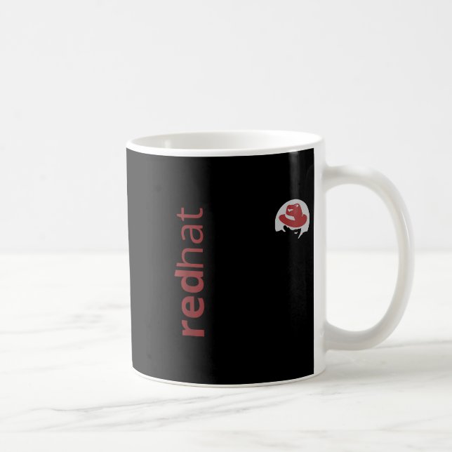 Linux Red Hat Fläkt Tee Tux Penguin Open Source Os Kaffemugg (Höger)