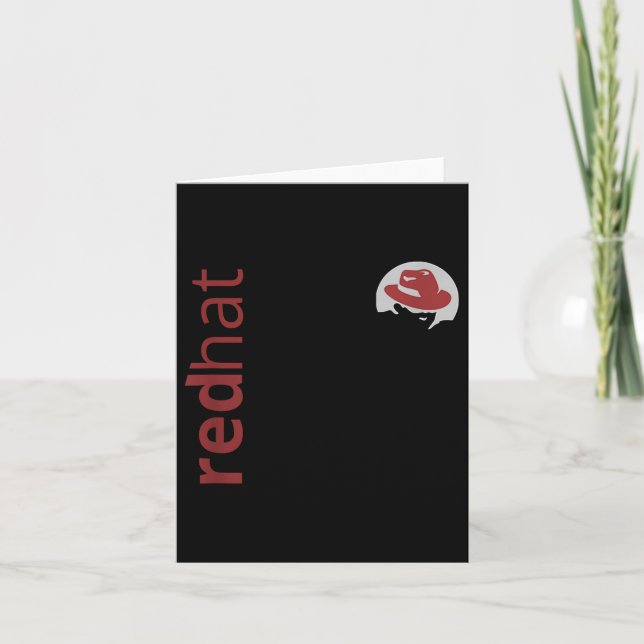 Linux Red Hat Fläkt Tee Tux Penguin Open Source Os Kort (Framsida)