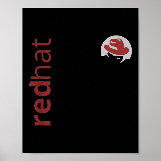 Linux Red Hat Fläkt Tee Tux Penguin Open Source Os Poster (Framsidan)