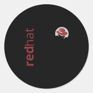 Linux Red Hat Fläkt Tee Tux Penguin Open Source Os Runt Klistermärke