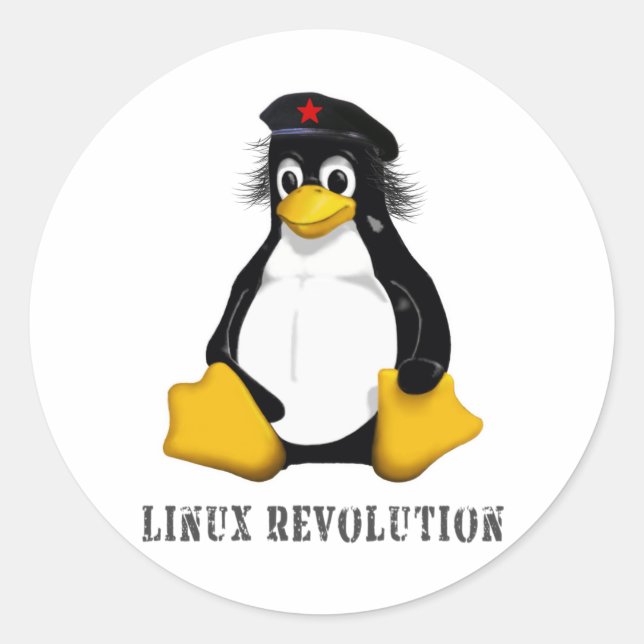 Linux-Revolution Runt Klistermärke (Framsida)