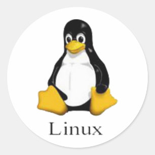 linux runt klistermärke