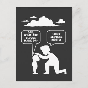 Linux Software Developer Computer Programmer Nerd Vykort