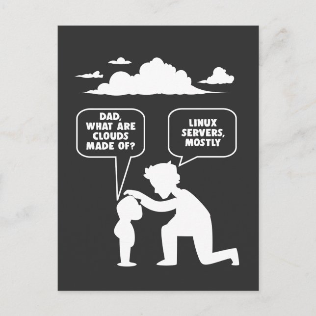 Linux Software Developer Computer Programmer Nerd Vykort (Framsida)