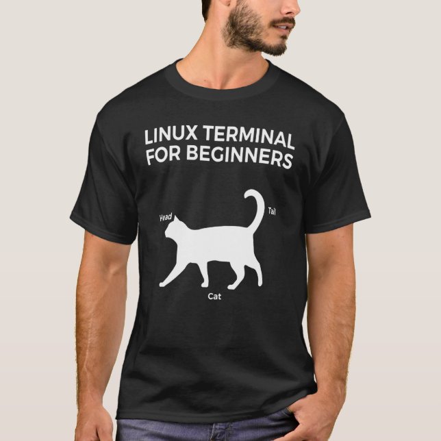 Linux-terminal för nybörjare, ynka katt t shirt (Framsida)