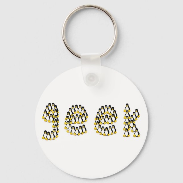 Linux Tux Geek Nyckelring (Framsida)