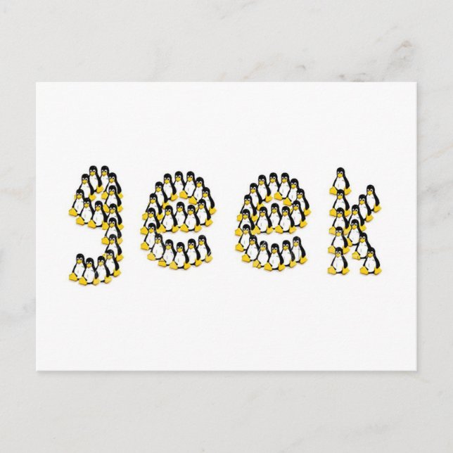 Linux Tux Geek Vykort (Framsida)