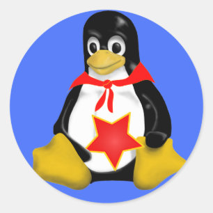 LINUX TUX KOMMIST PARTISAN RUNT KLISTERMÄRKE