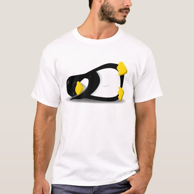 Linux Tux sleeping T Shirt (Framsida)