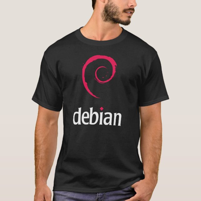 LinuxDebian Tshirt T-shirt (Framsida)