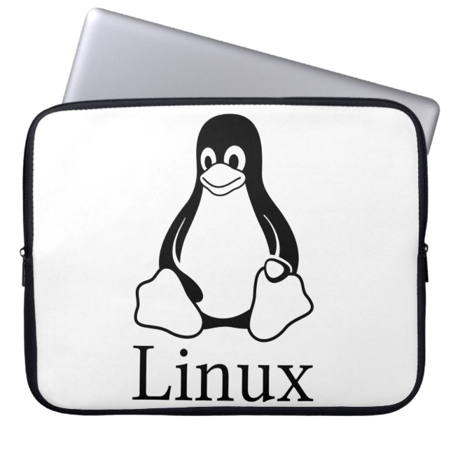Linuxlogotyp med tuxen Linuxpingvinet Laptop Sleeve (Framsidan)