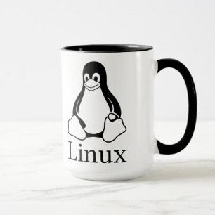 Linuxlogotyp med tuxen Linuxpingvinet Mugg
