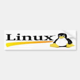 Linuxlogotyp med Tuxprodukter Bildekal