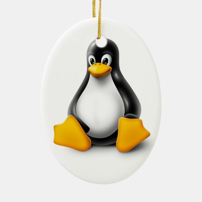 LinuxTux pingvinet Julgransprydnad Keramik (Baksidan)