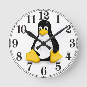 LinuxTuxprodukter Rund Klocka