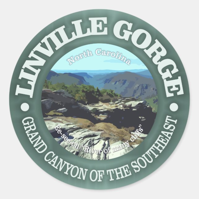Linville Gorge Runt Klistermärke (Framsida)