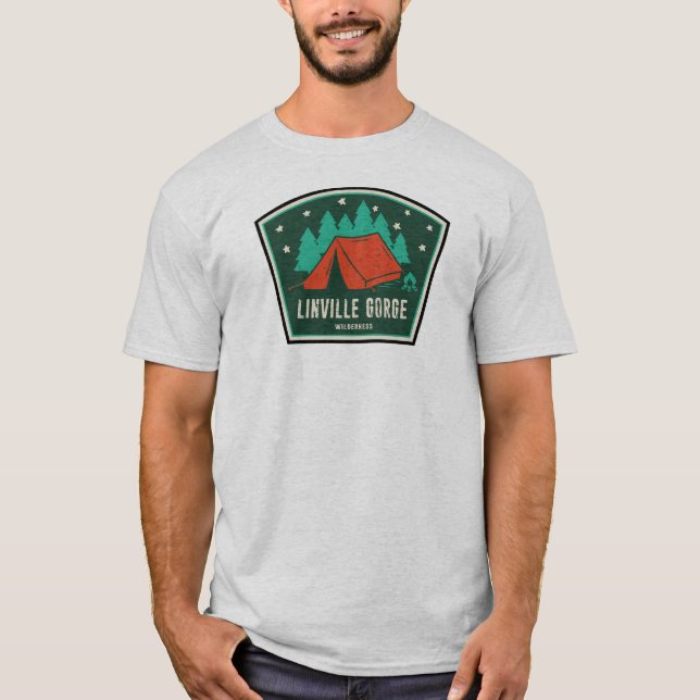 Linville Gorge Wilderness North Carolina Camping T Shirt (Framsida)