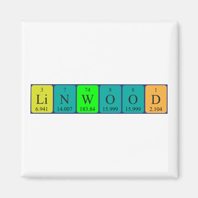 Linwood Periodisk magnet bord namn (Framsidan)