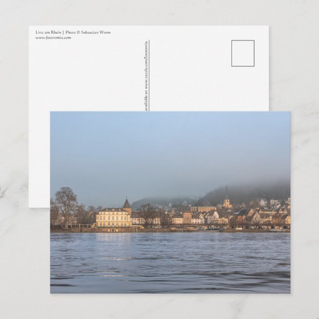 Linz am Rhein Tyskland Vykort (Fram/baksida)