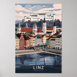 Linz Austria Berömd Travel Ställe Poster
