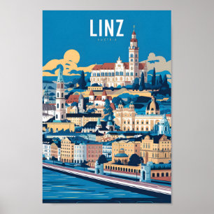 Linz Austria Berömd Travel Ställe Poster
