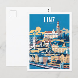 Linz Austria Berömd Travel Ställe Vykort