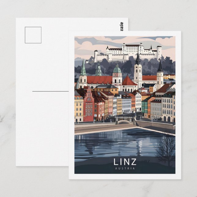 Linz Austria Berömd Travel Ställe Vykort (Fram/baksida)