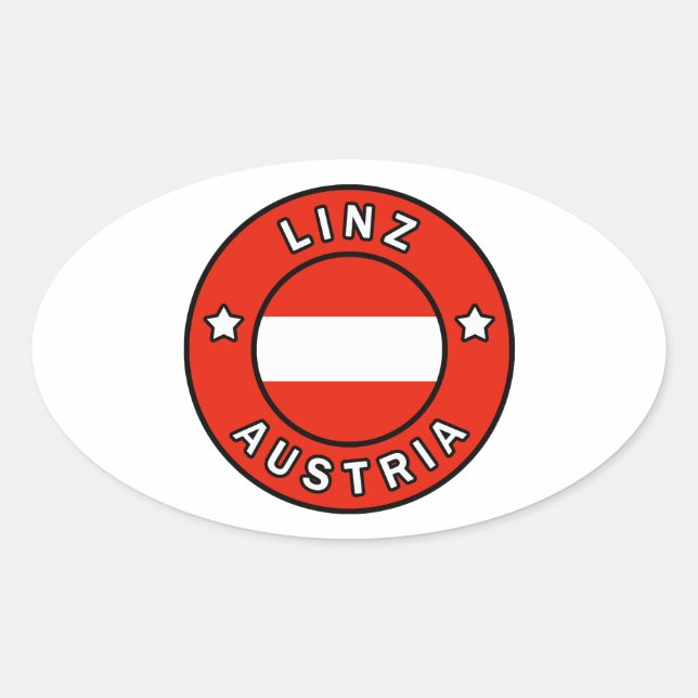 Linz Austria Ovalt Klistermärke (Framsida)