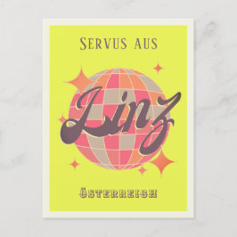 Linz Österreich Austria neon disco Postcard Vykort