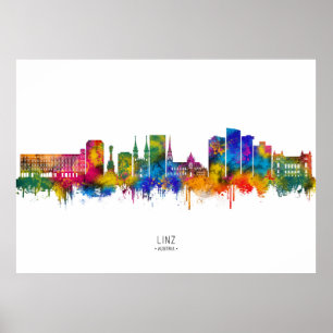Linz Österrike Skyline Poster
