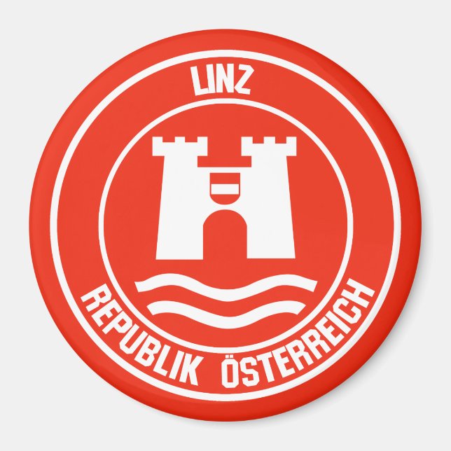 Linz runt emblem magnet (Framsidan)