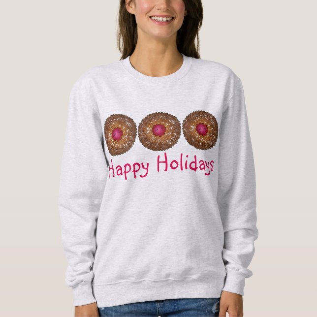 Linzer Torte jul Cookie Helgdag Sweatshirt Tröja (Framsida)