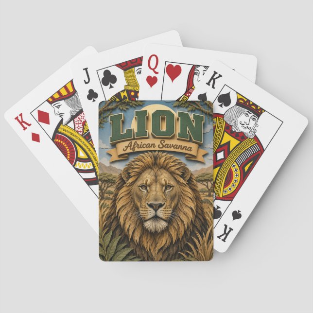 Lion African Savanna POPCUT Casinokort (Baksidan)