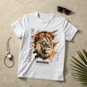 Lion Alpha Mindset Tee – Dominate Or Die Grafik