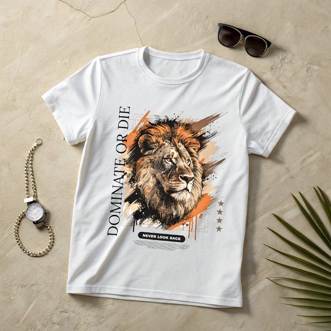 Lion Alpha Mindset Tee – Dominate Or Die Grafik (Skapare uppladdad)