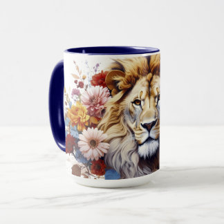 Lion Among Flowers Mugg