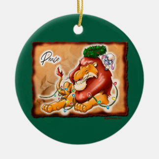 LION AND LAMB PEACE by Jeff Willis Art Julgransprydnad Keramik