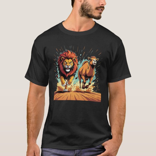 Lion and Llama Dash T Shirt (Framsida)