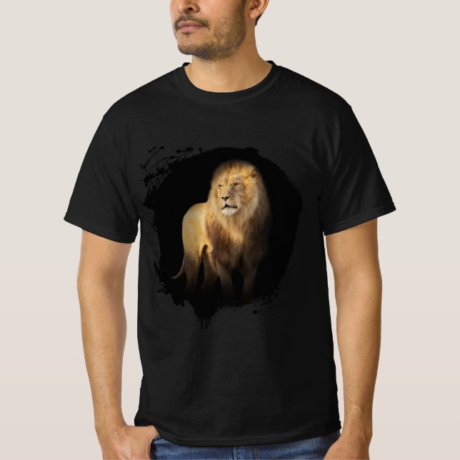 Lion Animal Vie Sauvage Jungle Nature Afrique T Shirt (Framsida)