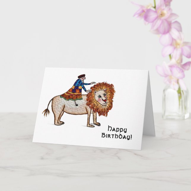 Lion Birthday Card Kort (Orkide)