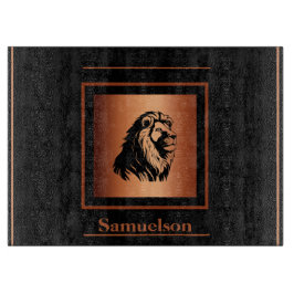 Lion Copper-Embellished Personalized Glass