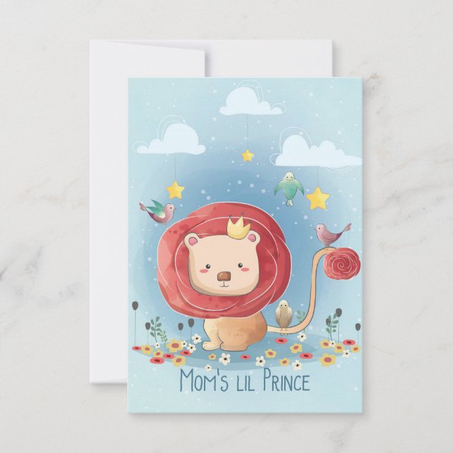 Lion Cute Lion Prince Tack Kort (Framsida)